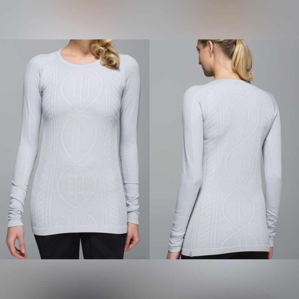 Lululemon Rest Less Pullover in Heathered Silver Spoon - Size 10